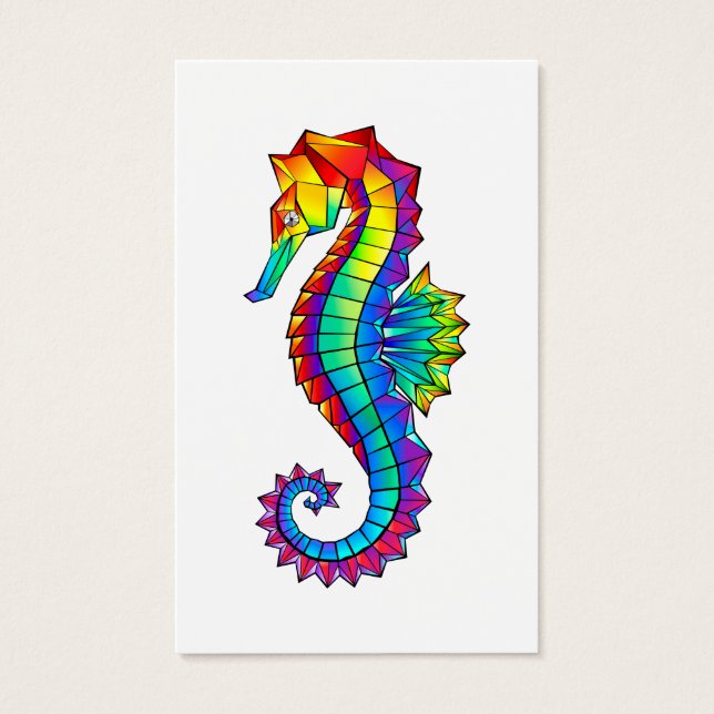 Rainbow Polygonal Seahorse Visitkort (Framsida)