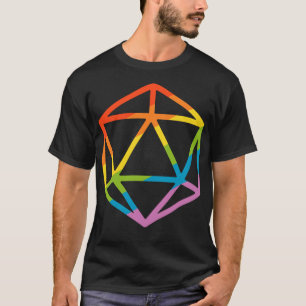 Rainbow Polyhedral D20 Dice Tabletop RPG T Shirt