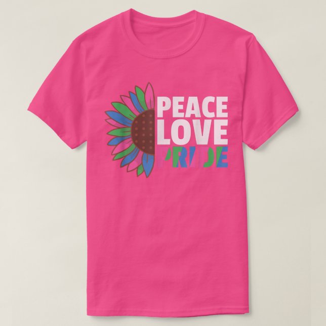 Rainbow Polyseual Flag Pride Lgbtq Sunflower  T Shirt (Design framsida)