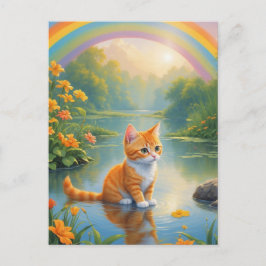 Rainbow Pond Kitten Vykort
