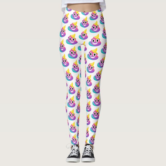 Rainbow Poop Emoji Leggings (Framsida)