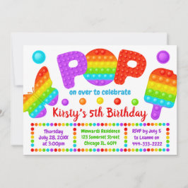 Rainbow Pop IT Fidget Leksak Födelsedagsfest Inbjudningar
