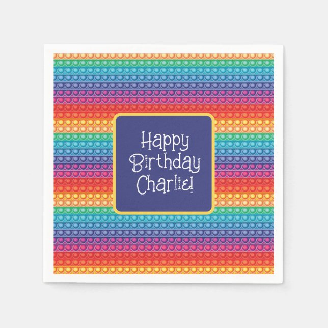 Rainbow Pop IT Fidget Leksak Mönster Personlig Pappersservett (Framsidan)