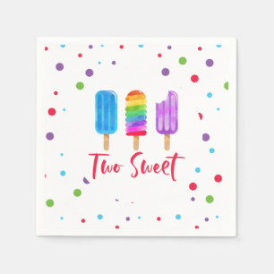 Rainbow Pop Two Sweet 2-årsdag Pappersservett