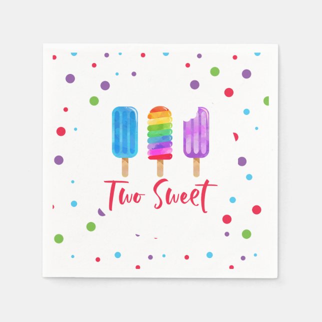Rainbow Pop Two Sweet 2-årsdag Pappersservett (Framsidan)