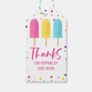 Rainbow Pops Summer Birthday Presentetikett