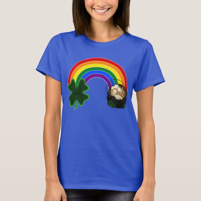 Rainbow Pot of Guld St. Patrick's Day T Shirt (Framsida)
