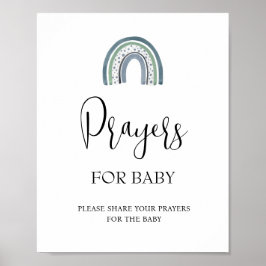Rainbow Prayers for Baby Shower Sign Poster