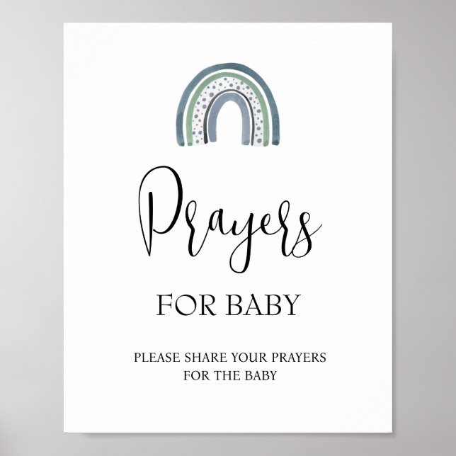 Rainbow Prayers for Baby Shower Sign Poster (Framsidan)
