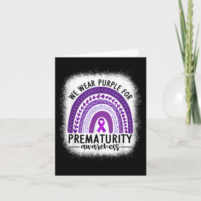 Rainbow Preemie - Vi Bäror Lila för prematur A Kort (Framsida)