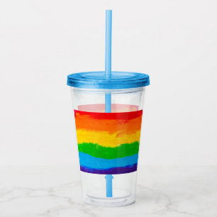 Rainbow Pride Acrylic Tumbler - LGBT Gay Lesbisk Take Away Mugg