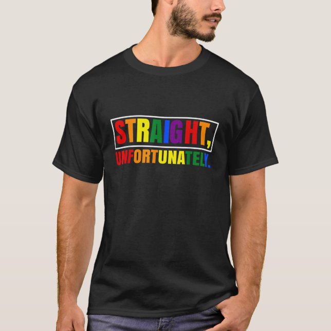 Rainbow Pride Ally LGBT Gay Rak T Shirt (Framsida)