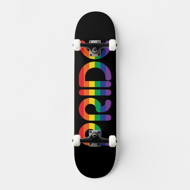Rainbow Pride Balloon Brev Mini Skateboard Bräda 18,5 Cm (Framsida)