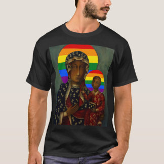 Rainbow Pride Black Madonna T Shirt