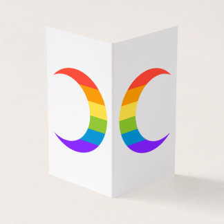 Rainbow Pride Crescent Moons Greeting Card Visitkort