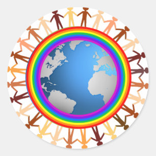 Rainbow Pride-dekal Runt Klistermärke