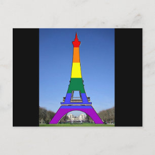 Rainbow Pride Eiffel Torn Vykort
