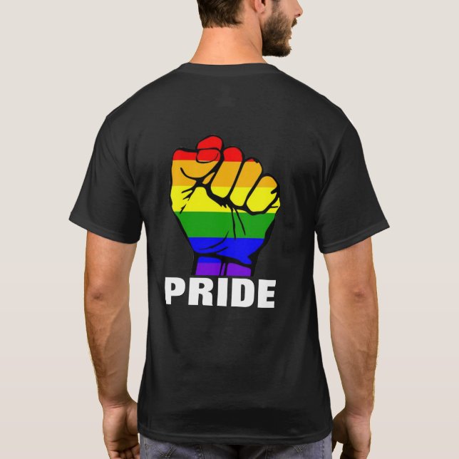 Rainbow Pride Fist T Shirt (Baksida)