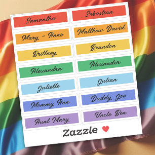 Rainbow Pride Flagga Anpassningsbar Guest List Nam Klistermärken