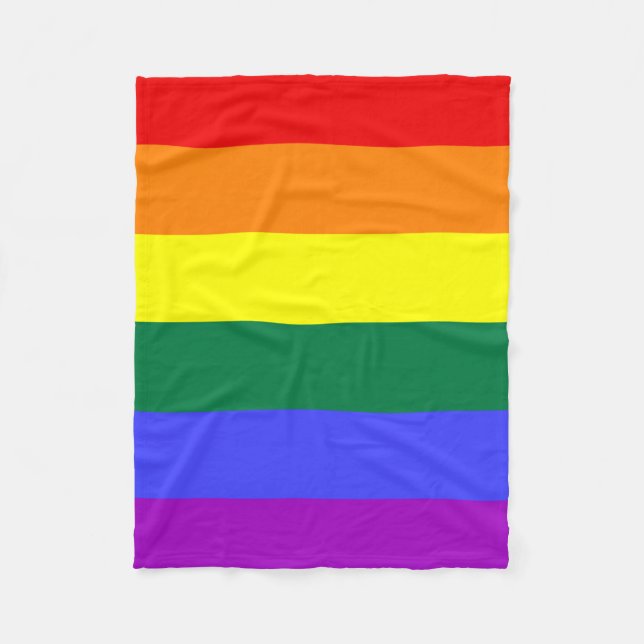 Rainbow Pride Flagga Fleecefilt (Framsidan)