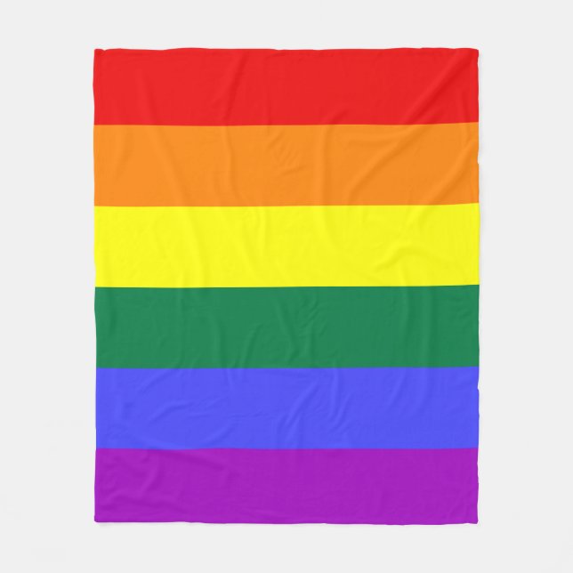 Rainbow Pride Flagga Fleecefilt (Framsidan)