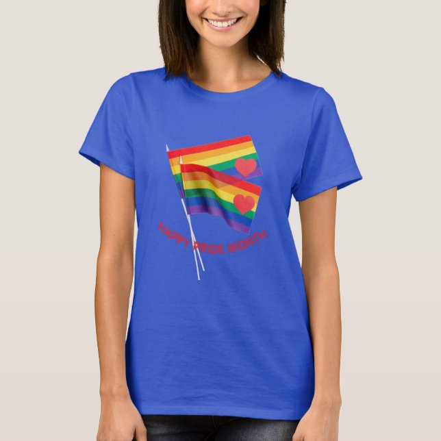 Rainbow Pride Flagga Heart Kärlek Kvinnor i T-shir T Shirt (Framsida)