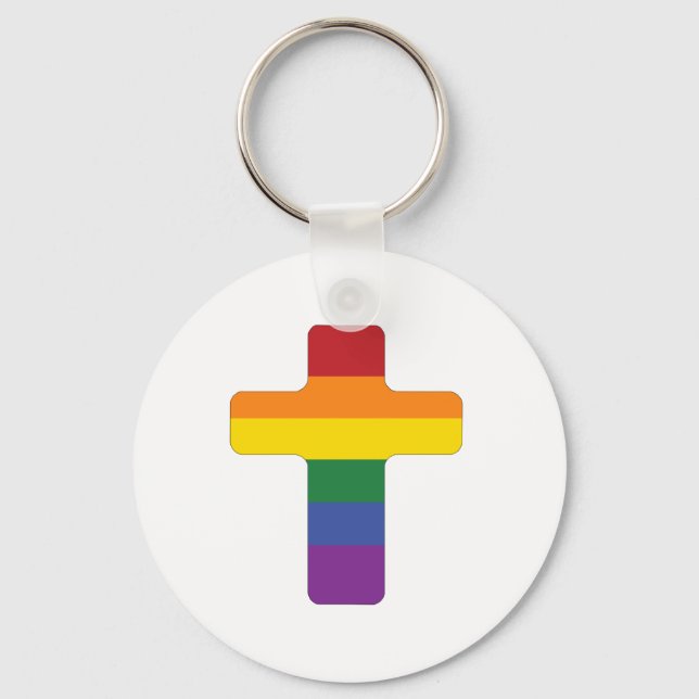 Rainbow Pride Flagga Kor Nyckelring (Framsida)