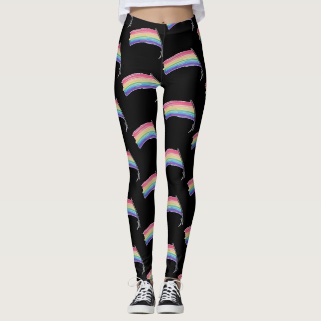Rainbow Pride Flagga Leggings (Framsida)