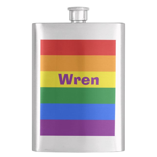 Rainbow Pride Flagga Namn eller Monogram Fickplunta (Framsidan)