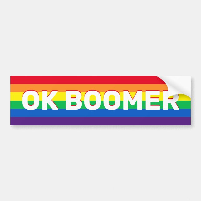 Rainbow Pride Flagga Ok Boomer Memme Bildekal (Framsidan)