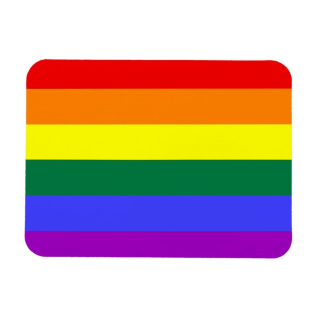 Rainbow Pride Flagga Premium Magnet (Horisontell)