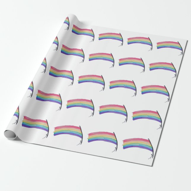 Rainbow Pride Flagga Presentpapper (Utrullad)