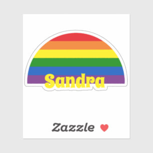 Rainbow Pride Flagga Retro Sunset Personlig Text Klistermärken