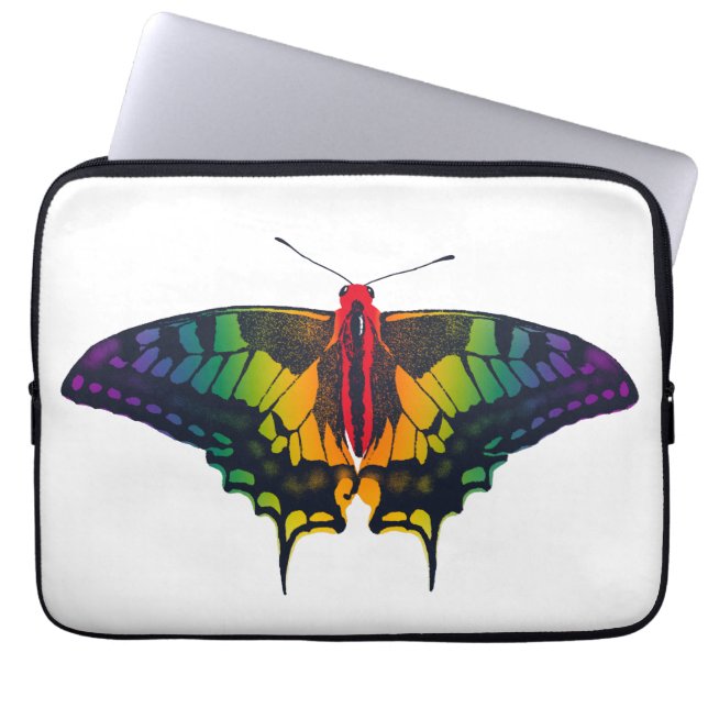 Rainbow Pride Flagga Swallowtail Butterfly Laptop Fodral (Framsidan)