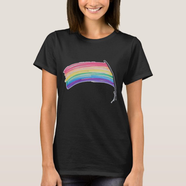 Rainbow Pride Flagga T Shirt (Framsida)