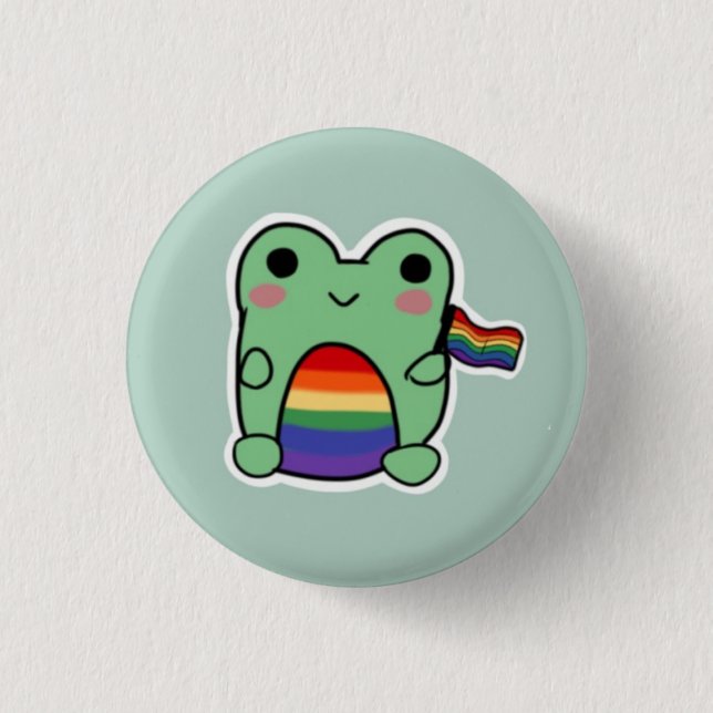 Rainbow Pride Froggie Button Knapp (Framsida)
