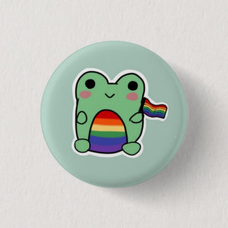 Rainbow Pride Froggie Button Knapp