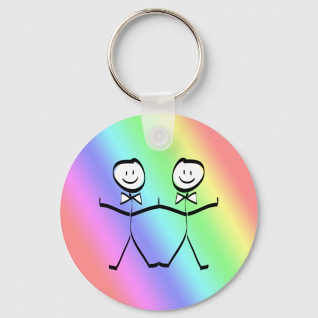 Rainbow Pride Gay Wedding Favors Nyckelring (Framsida)