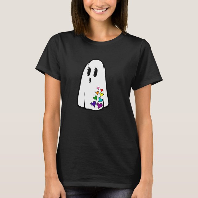 Rainbow Pride Ghost T Shirt (Framsida)