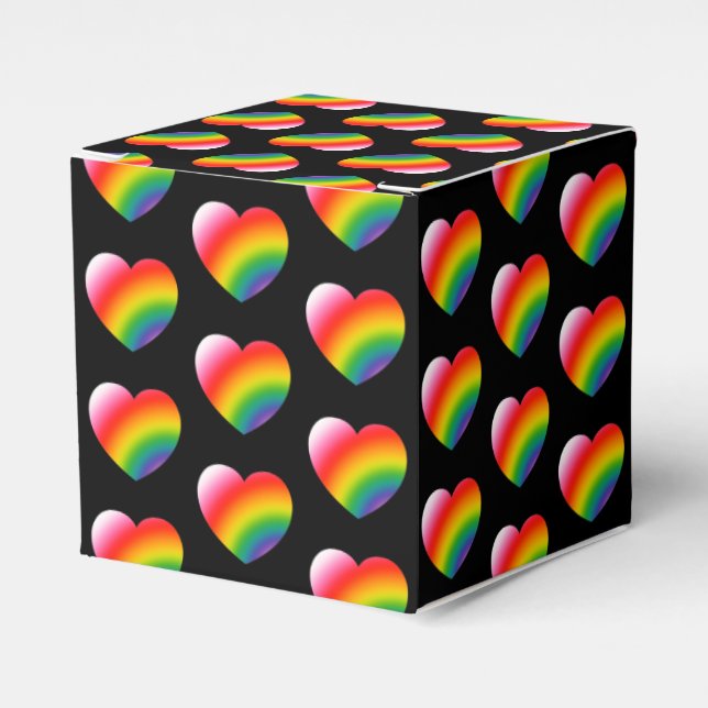 Rainbow Pride Gradient Hearts Mönster Presentaskar (Framsidan Sidan)