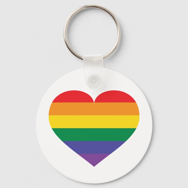 Rainbow Pride Heart Nyckelring (Framsida)