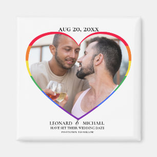 Rainbow Pride Heart Photo Ram Spara datum Magnet