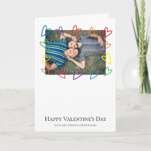 Rainbow Pride Heart Ram Photo LGBT Gay Valentine Helgkort