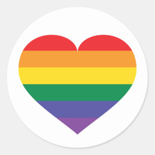 Rainbow Pride Heart Runt Klistermärke