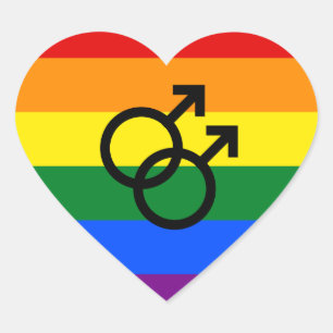 Rainbow Pride Heart Sticker Hjärtformat Klistermärke