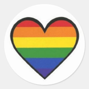 "Rainbow Pride Heart" - Stickers Runt Klistermärke