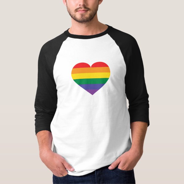 Rainbow Pride Heart T-Shirt (Framsida)