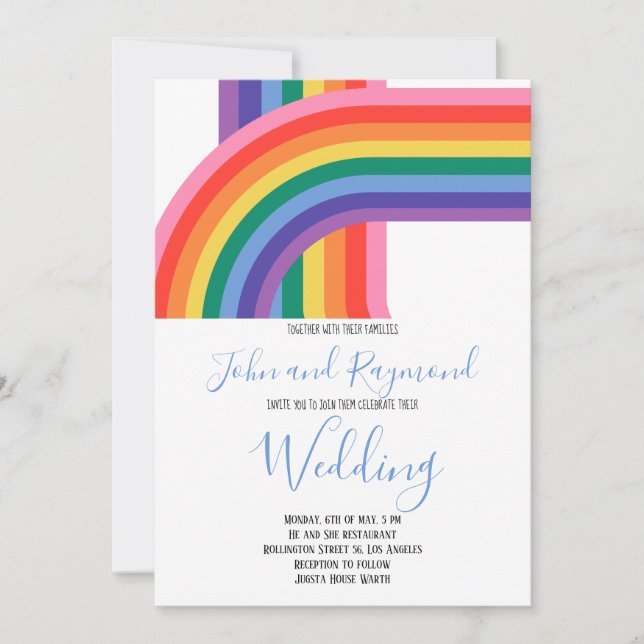 Rainbow Pride HGBT Flagga Gay Wedding bjudande in Inbjudningar (Framsida)