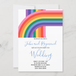 Rainbow Pride HGBT Flagga Gay Wedding bjudande in Inbjudningar