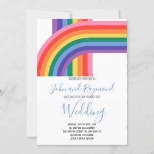 Rainbow Pride HGBT Flagga Gay Wedding bjudande in Inbjudningar